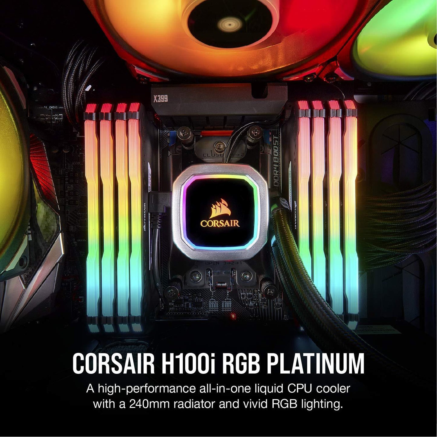 Corsair Hydro Series H100i RGB Platinum Liquid CPU Cooler Cold Plate and Low-Noise Pump (CW-9060039-WW) - Triveni World