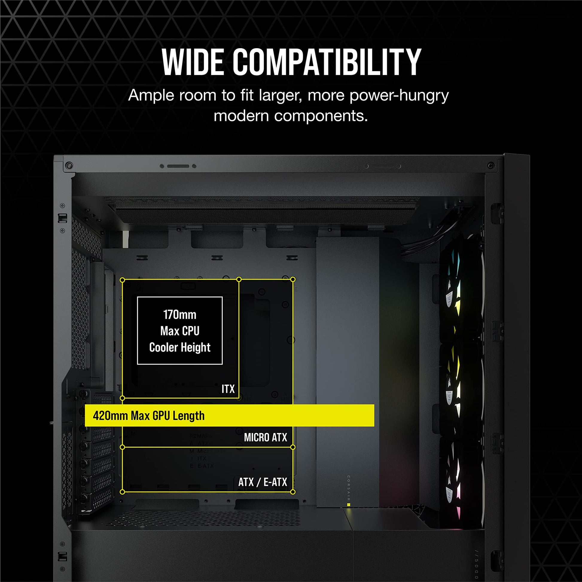 Corsair iCUE 5000X RGB Tempered Glass Mid-Tower ATX Computer Case/Gaming Cabinet - Black - CC-9011212-WW - Triveni World