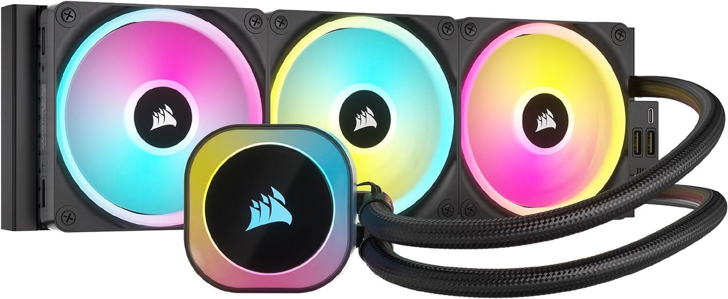 CORSAIR iCUE Link H150i RGB Liquid CPU Cooler - 360mm AIO - QX120 RGB Fans - Fits Intel LGA 1700, AMD® AM5 - iCUE Link System Hub Included - Black - Triveni World