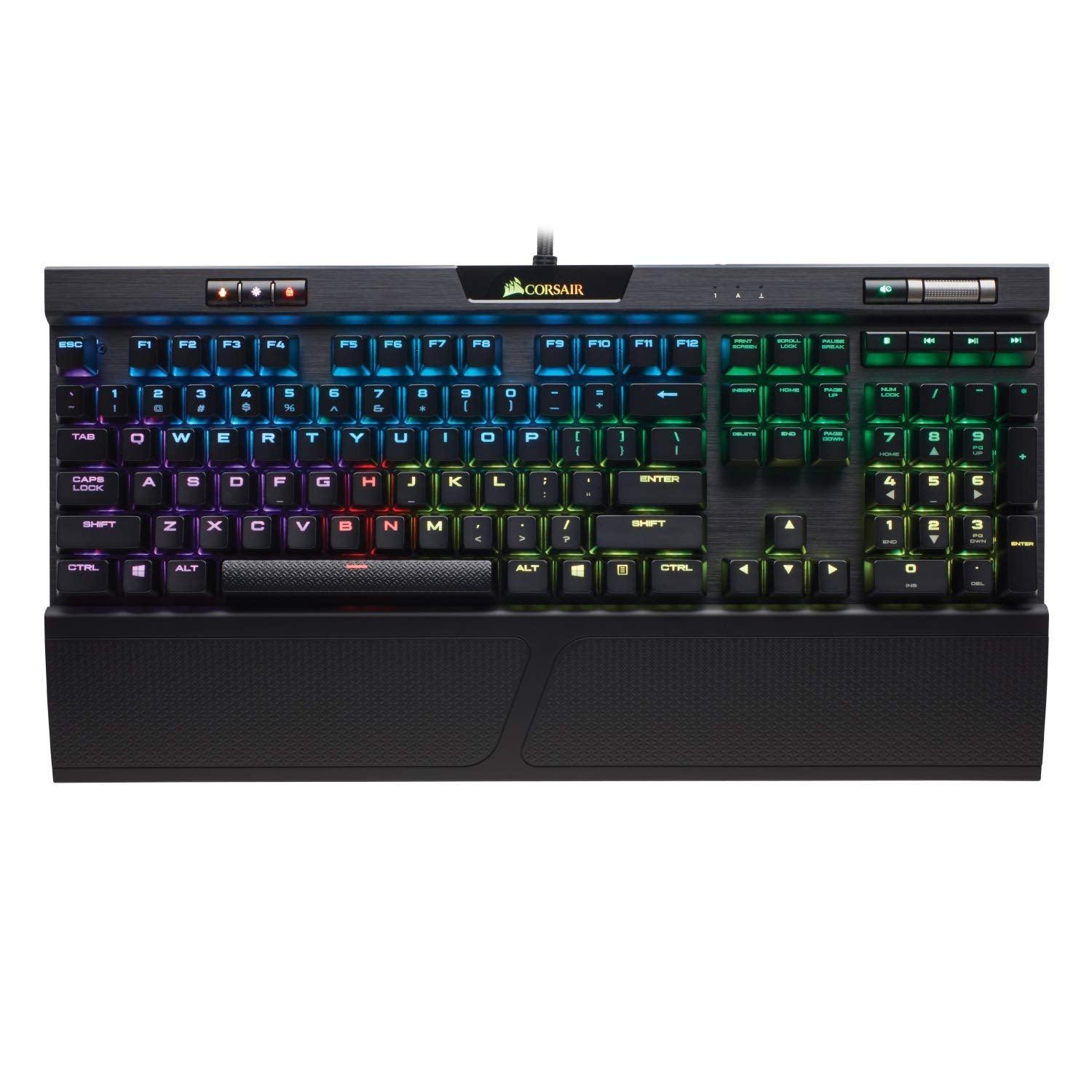 Corsair K70 MK.2 RGB LED Backlit Wired Mechanical Cherry MX Silent Gaming Keyboard (Black) - Triveni World