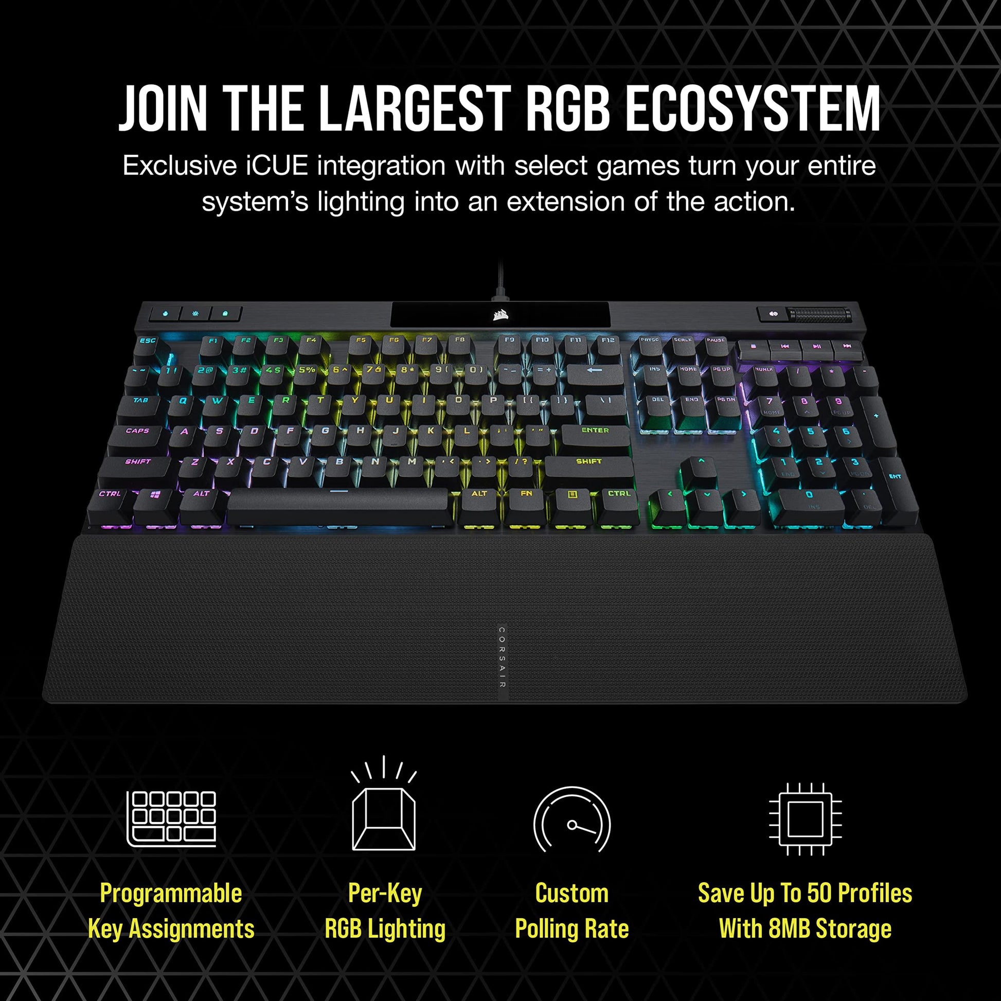 Corsair K70 RGB PRO Mechanical Gaming Keyboard, Backlit RGB LED, Cherry MX Brown Keyswitches, Black - Triveni World