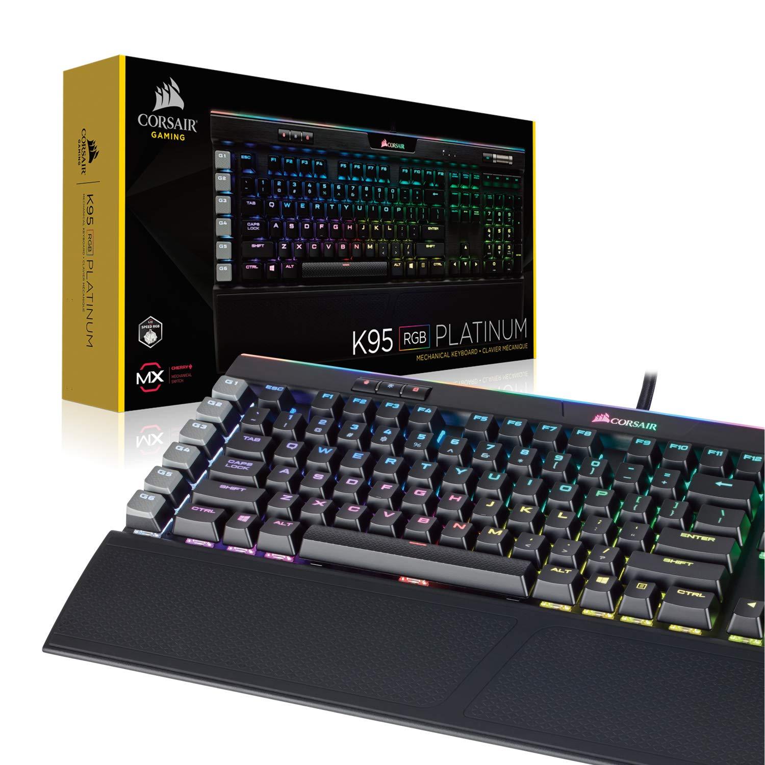 CORSAIR K95 RGB Mechanical Gaming Keyboard-USB Passthrough-Cherry MX Speed- Black - Triveni World