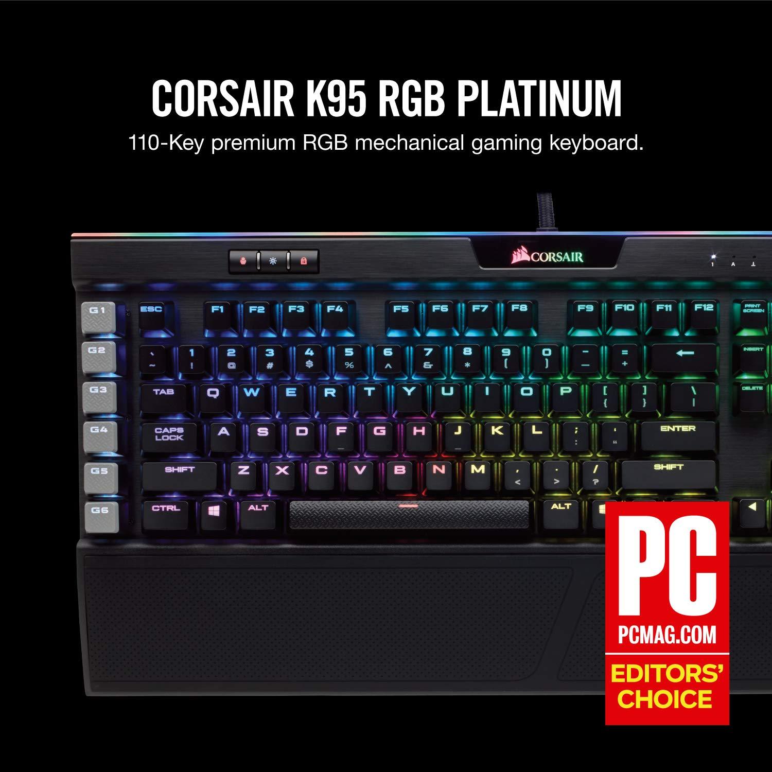 CORSAIR K95 RGB Mechanical Gaming Keyboard-USB Passthrough-Cherry MX Speed- Black - Triveni World