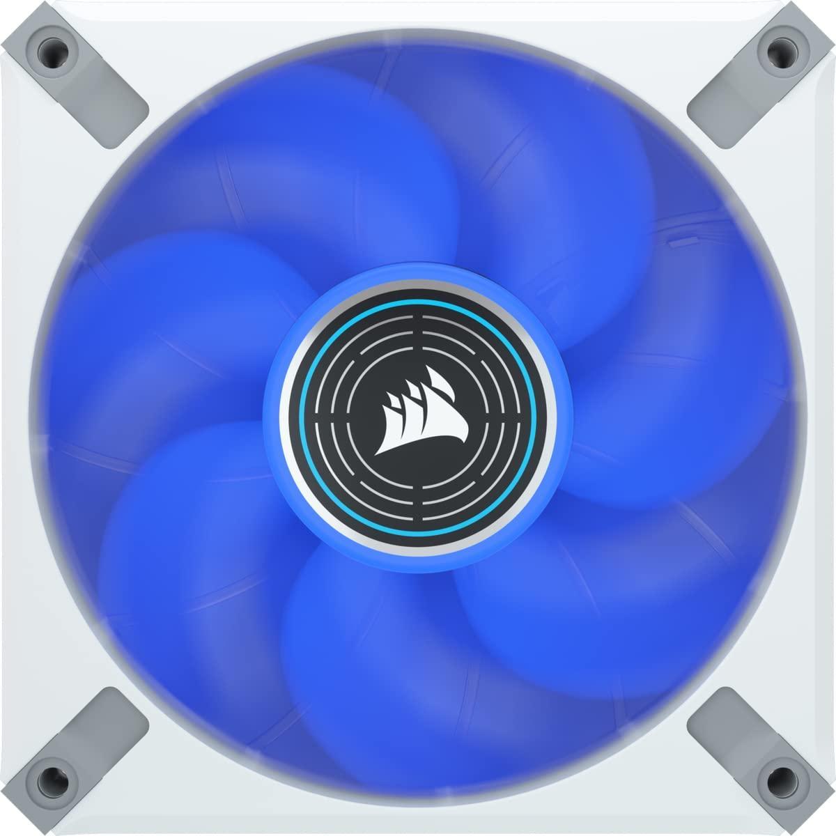 CORSAIR ML120 LED Elite, 120mm Magnetic Levitation Blue LED Fan with AirGuide, Single Pack - White Frame - Triveni World