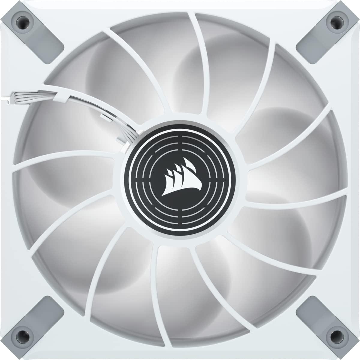 CORSAIR ML120 LED Elite, 120mm Magnetic Levitation White LED Fan with AirGuide, Single Pack - White Frame - Triveni World