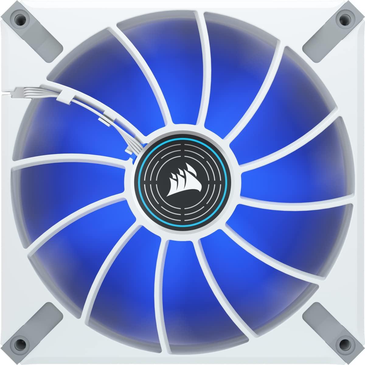 CORSAIR ML140 LED Elite, 140mm Magnetic Levitation Blue LED Fan with AirGuide, Single Pack - White Frame - Triveni World