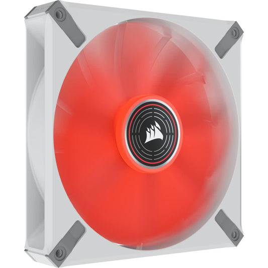 CORSAIR ML140 LED Elite, 140mm Magnetic Levitation Red LED Fan with AirGuide, Single Pack - White Frame - Triveni World