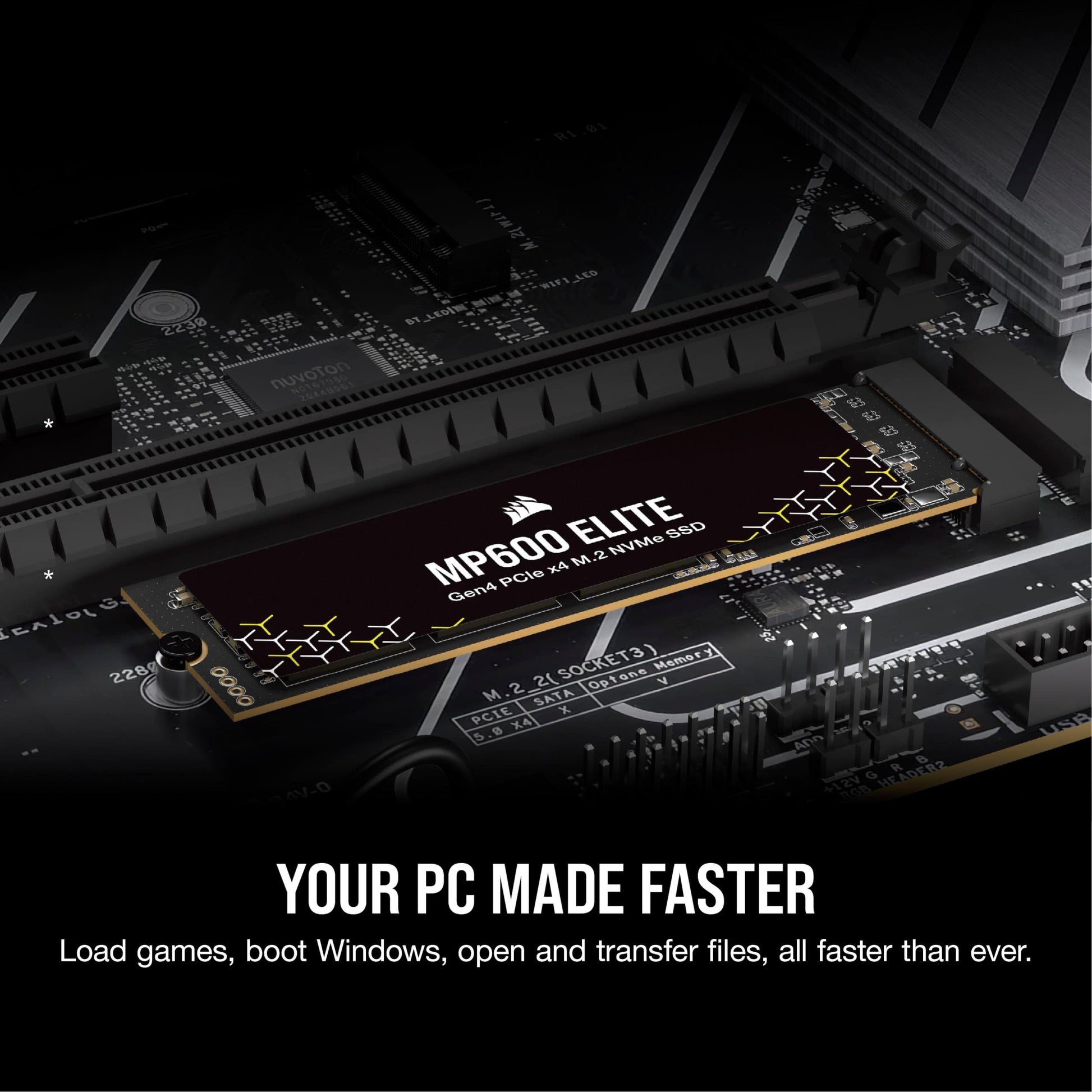 Corsair MP600 Elite 2TB PCIe Gen4 x4 NVMe M.2 SSD -Upto 7000 MB/s - High-Density 3D TLC NAND - M.2 2280 - Triveni World