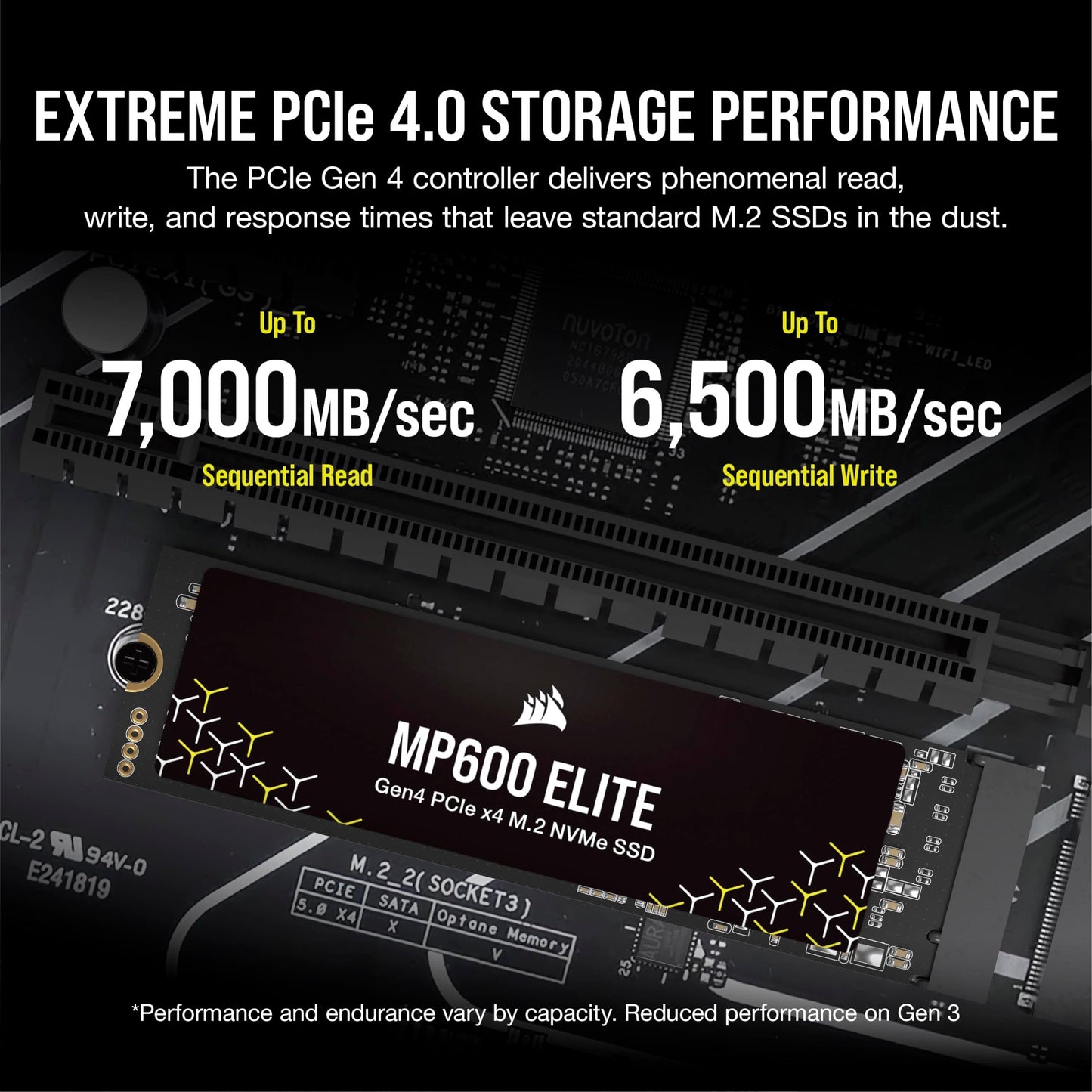 Corsair MP600 Elite 2TB PCIe Gen4 x4 NVMe M.2 SSD -Upto 7000 MB/s - High-Density 3D TLC NAND - M.2 2280 - Triveni World