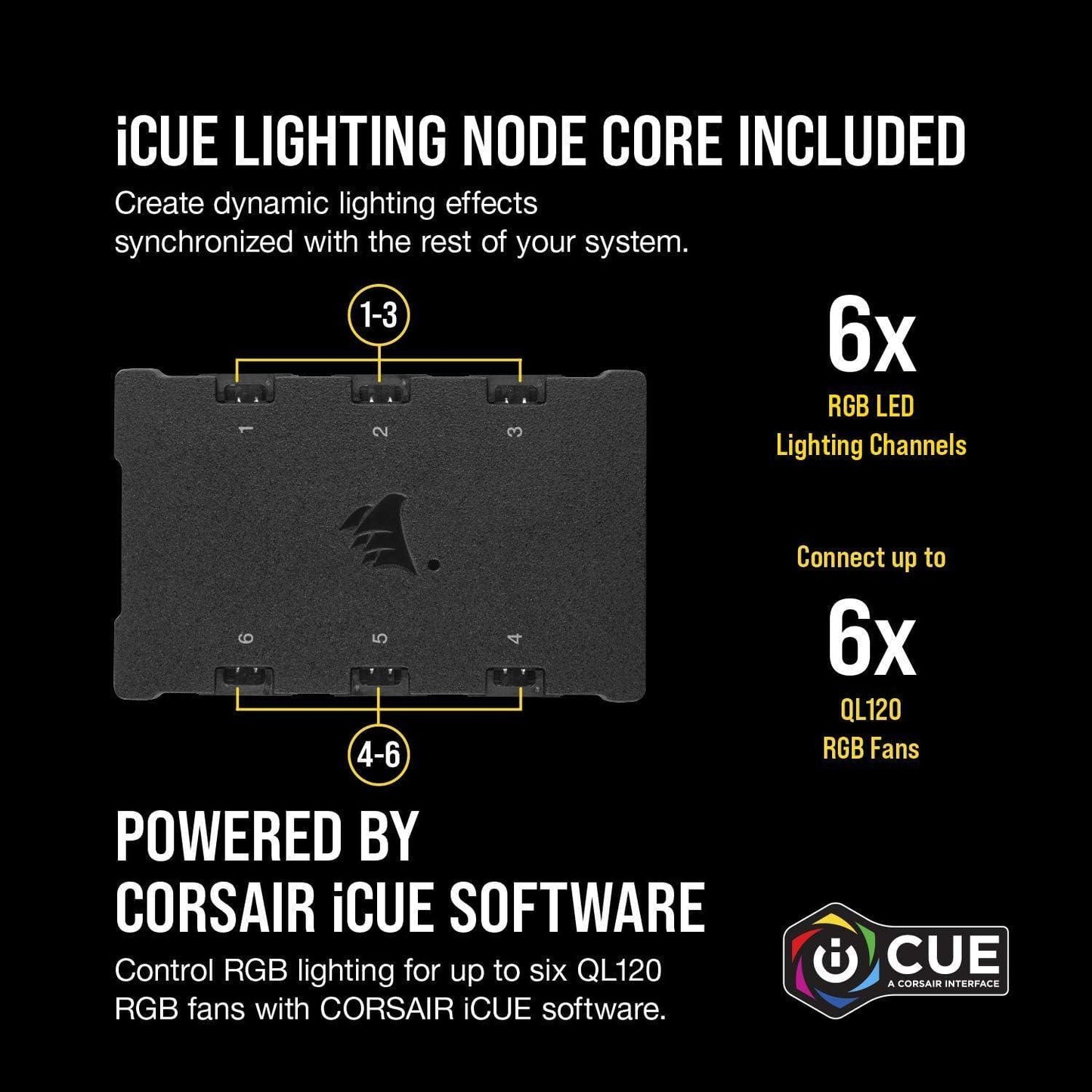 Corsair QL Series, Ql120 RGB, 120mm RGB LED Fan, Triple Pack with Lighting Node Core - Triveni World