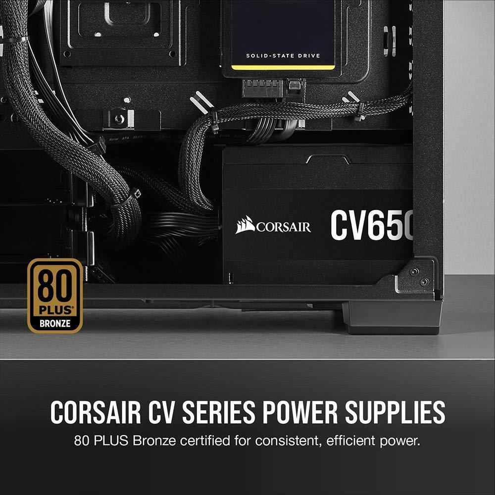 Corsair SPEC-05 Mid-Tower Alloy Steel Gaming Case - Black with CV650, CV Series, 80 Plus Bronze Certified, 650 Watt Non-Modular Power Supply - Black - Triveni World