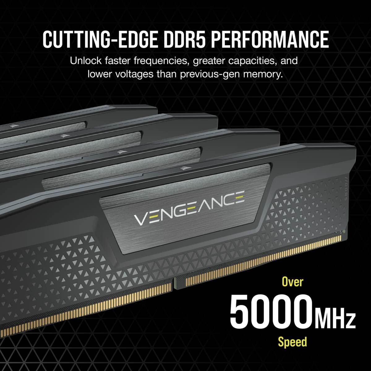 CORSAIR Vengeance 32GB RAM (1x32GB) DDR5 DRAM 5200MHz Memory Kit Black CMK32GX5M1B5200C40 - Triveni World