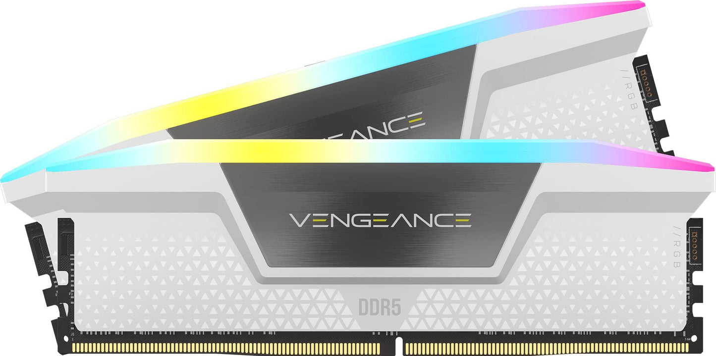 CORSAIR Vengeance RGB DDR5 RAM 32GB (2x16GB) 6000MHz CL36 Intel XMP iCUE Compatible Computer Memory - White (CMH32GX5M2E6000C36W) - Triveni World