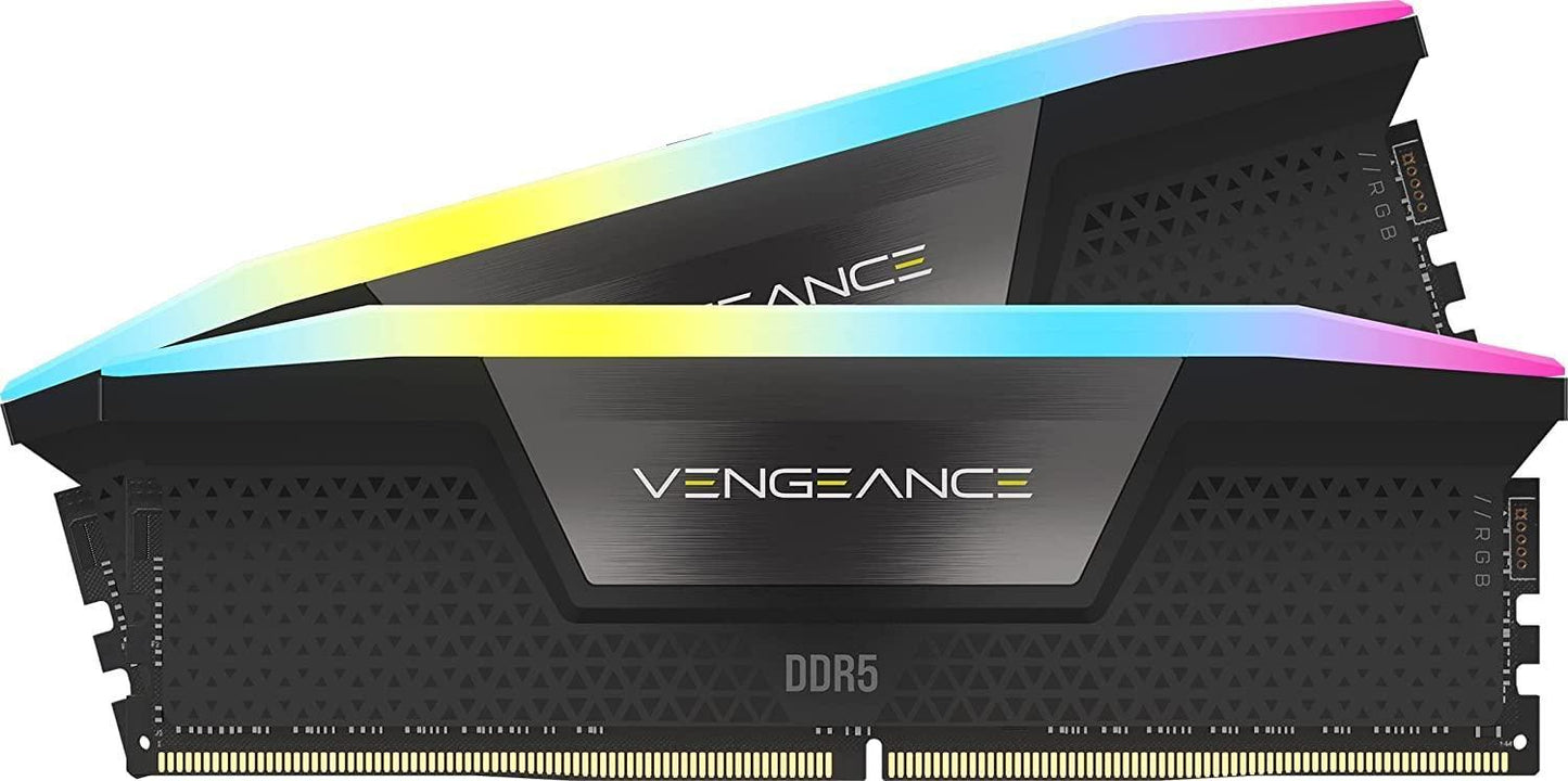 CORSAIR VENGEANCE RGB DDR5 RAM 32GB (2x16GB) 6400MHz CL36 Intel XMP iCUE Compatible Computer Memory - Black (CMH32GX5M2B6400C36) - Triveni World