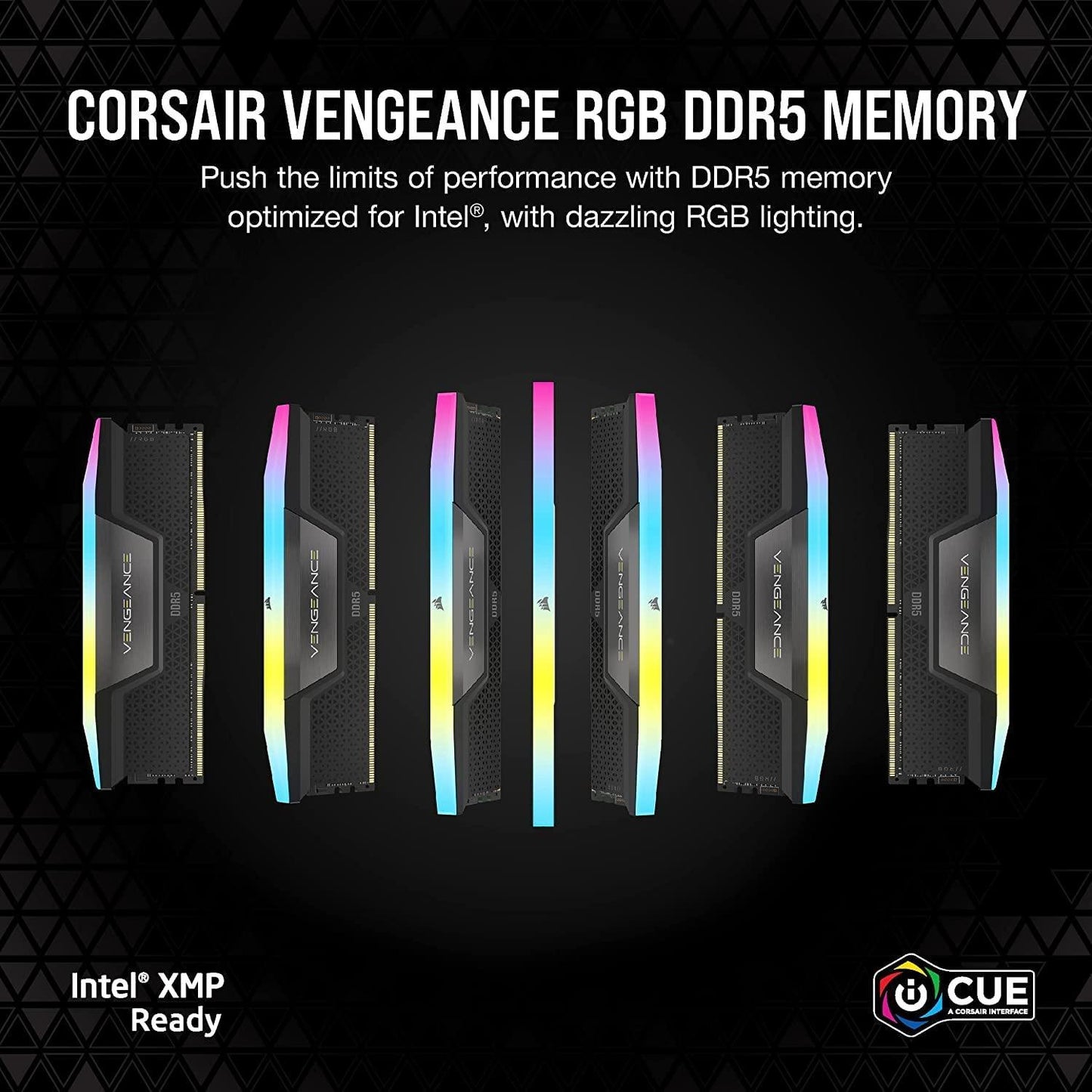 CORSAIR VENGEANCE RGB DDR5 RAM 32GB (2x16GB) 6400MHz CL36 Intel XMP iCUE Compatible Computer Memory - Black (CMH32GX5M2B6400C36) - Triveni World