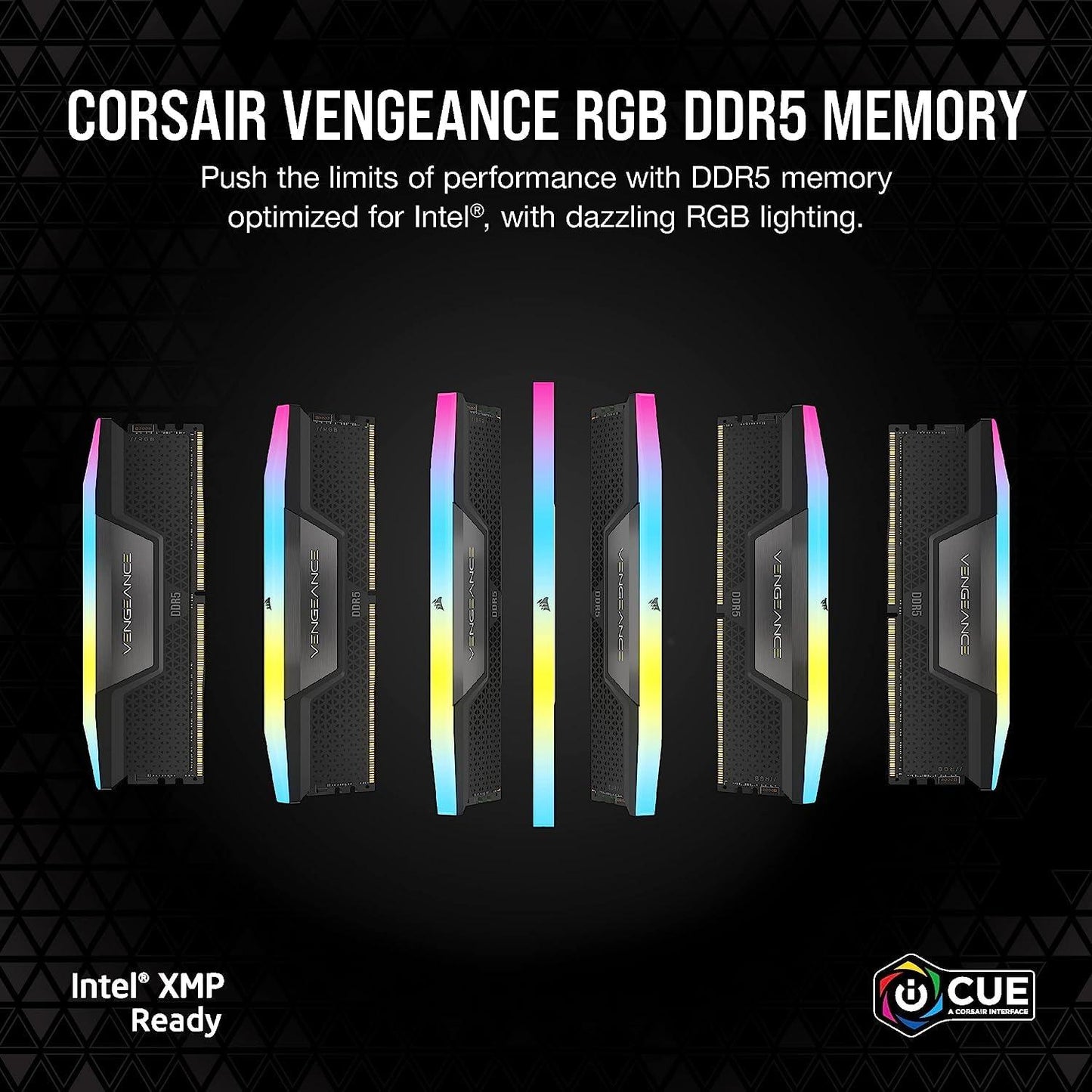 CORSAIR VENGEANCE RGB DDR5 RAM 32GB (2x16GB) 7200MHz CL34 Intel XMP iCUE Compatible Computer Memory - Black (CMH32GX5M2X7200C34) - Triveni World