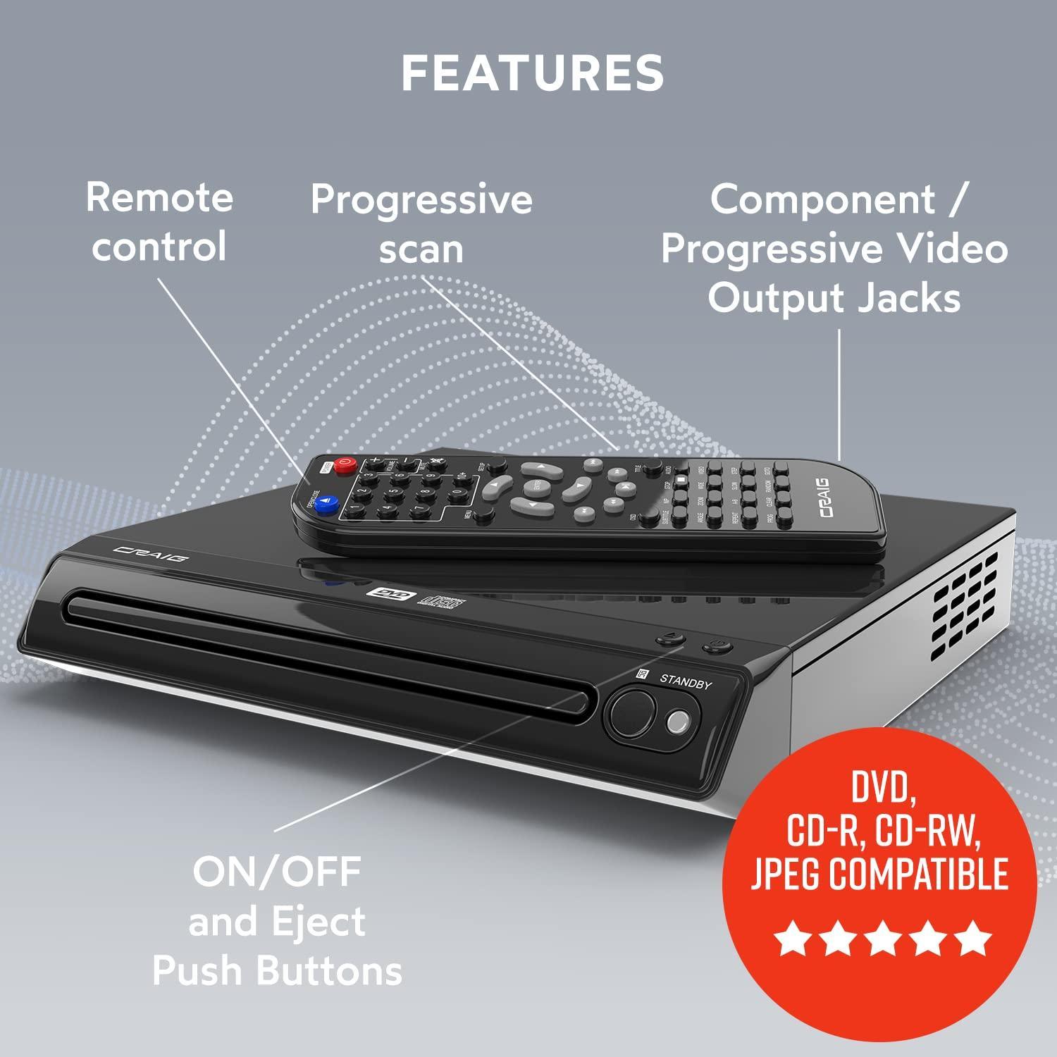 Craig Compact DVD/JPEG/CD-R/CD-RW/CD Player with Remote (CVD512a) - Triveni World