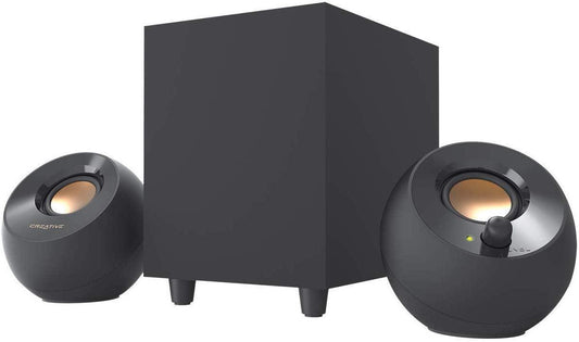 Creative Pebble Plus 2.1 USB-Powered Desktop Speakers with Powerful Down-Firing Subwoofer and Far-Field Drivers, 8W RMS with 16W Peak Power for Computer PCs and Laptops (Black) - Triveni World