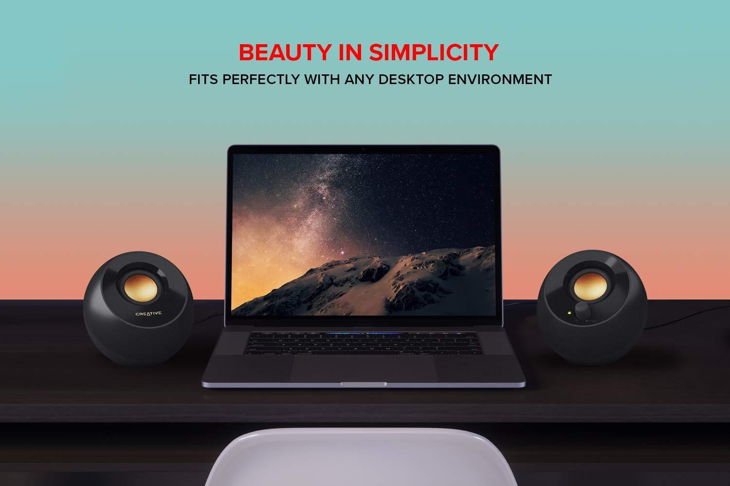 Creative Pebble Plus 2.1 USB-Powered Desktop Speakers with Powerful Down-Firing Subwoofer and Far-Field Drivers, 8W RMS with 16W Peak Power for Computer PCs and Laptops (Black) - Triveni World