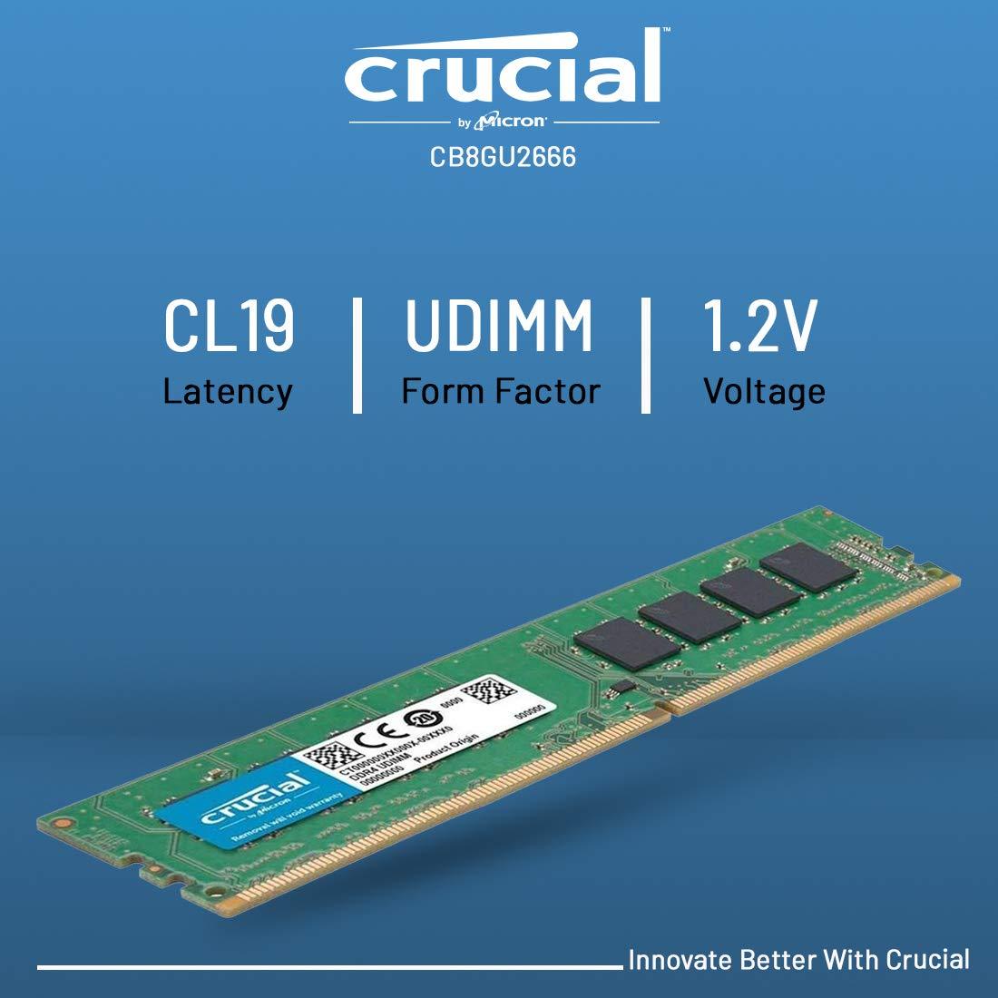 Crucial Basics 8GB DDR4 1.2v 2666Mhz CL19 UDIMM RAM Memory Module for Desktop, green - Triveni World