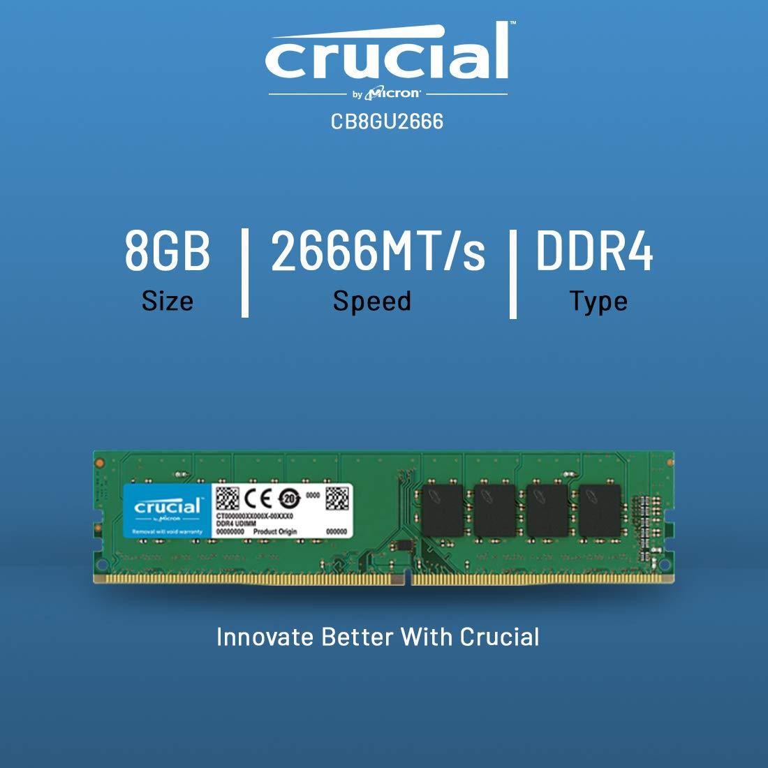 Crucial Basics 8GB DDR4 1.2v 2666Mhz CL19 UDIMM RAM Memory Module for Desktop, green - Triveni World