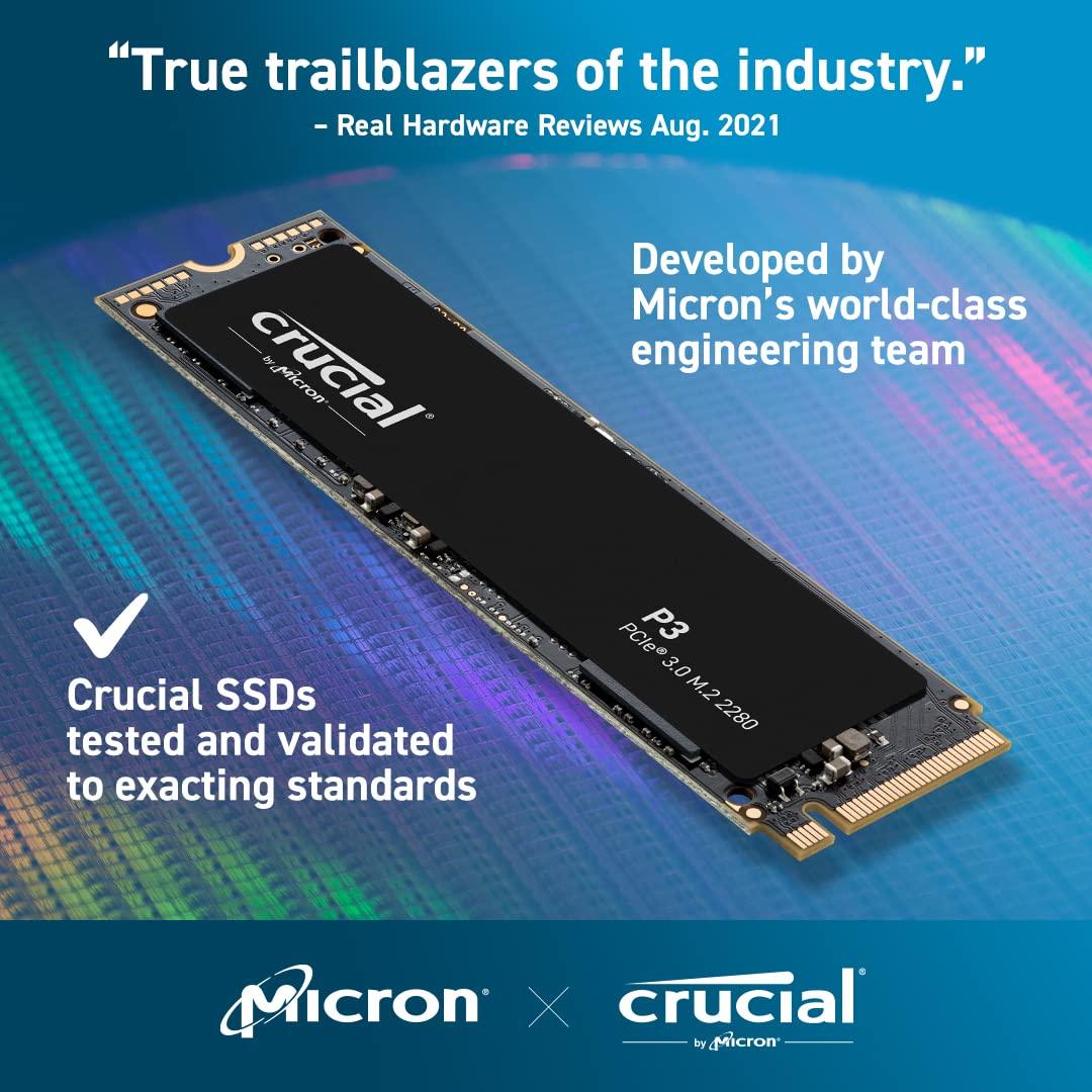 Crucial P3 500GB PCIe 3.0 3D NAND NVMe M.2 SSD, up to 3500MB/s - CT500P3SSD8 - Triveni World