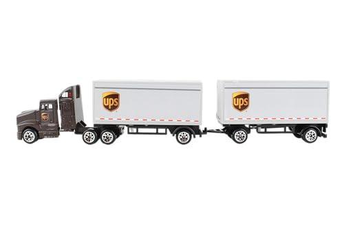 Daron Ups Die Cast Tractor with 2 Trailers, White, Kid - Triveni World