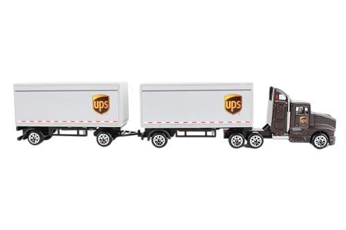 Daron Ups Die Cast Tractor with 2 Trailers, White, Kid - Triveni World