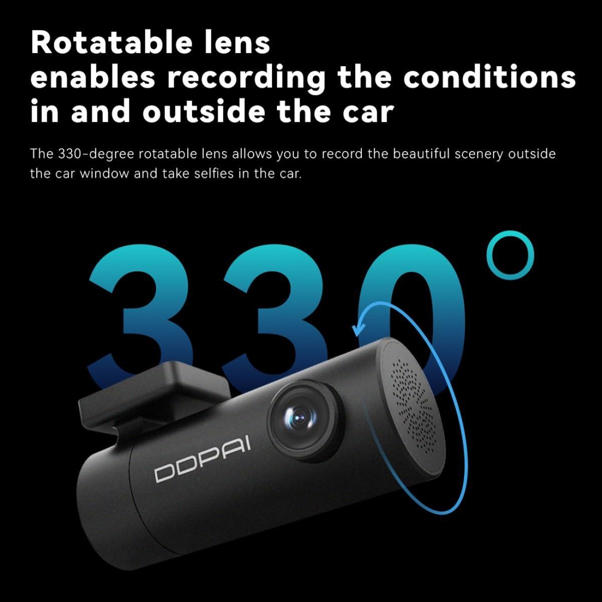 DDPAI Mini Pro Dash Camera, 1.5K 1296p, 140° Wide Angle, F2.0 Aperture, Super-Capacitor, G-Sensor, WiFi, Parking Mode, Upto 256GB Supported (Designed for Hot Indian Weather) - Triveni World