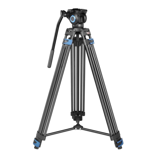 DIGITEK® (DPTR 605 VD) 183cm Heavy Duty Tripod with 2 Way Pan Head & Bubble Head, 6 Feet Max Height, 20kg Max Load, Rubberized Legs, Quick Release Head for Digital Video Cameras & GoPro Devices - Triveni World