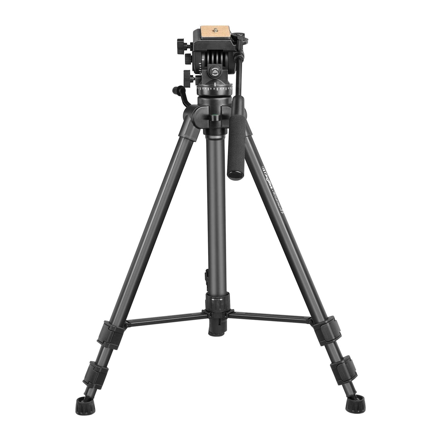 DIGITEK® (DPTR 880 PRO) (165 CM) Platinum Aluminum Light Weight Tripod, with Fluid Video Head, for DSLR & Video Cameras, Maximum Operating Height: 5.90 Feet, Maximum Load : 6 kgs (Black) - Triveni World