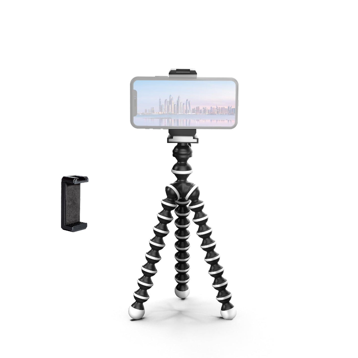 DIGITEK® (DTR 250 GT) 24cm Flexible Gorilla Mini Tripod with Phone Holder & Pan Head, 10 Sections Adjustment, 24cm Max Height, Cutting Edge Design, Reliable Grip, for Smartphones & Action Cameras - Triveni World