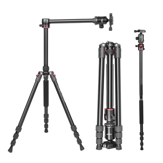 DIGITEK® (DTR 520 BH) 152CM Foldable Aluminum Tripod Cum Monopod with Swivel Pan Head, 4 Section Adjustment, 7kg Max Load, Max Operating Height: 4.95Ft, Compatible with DSLR Camera, Dv Video Camcorder - Triveni World