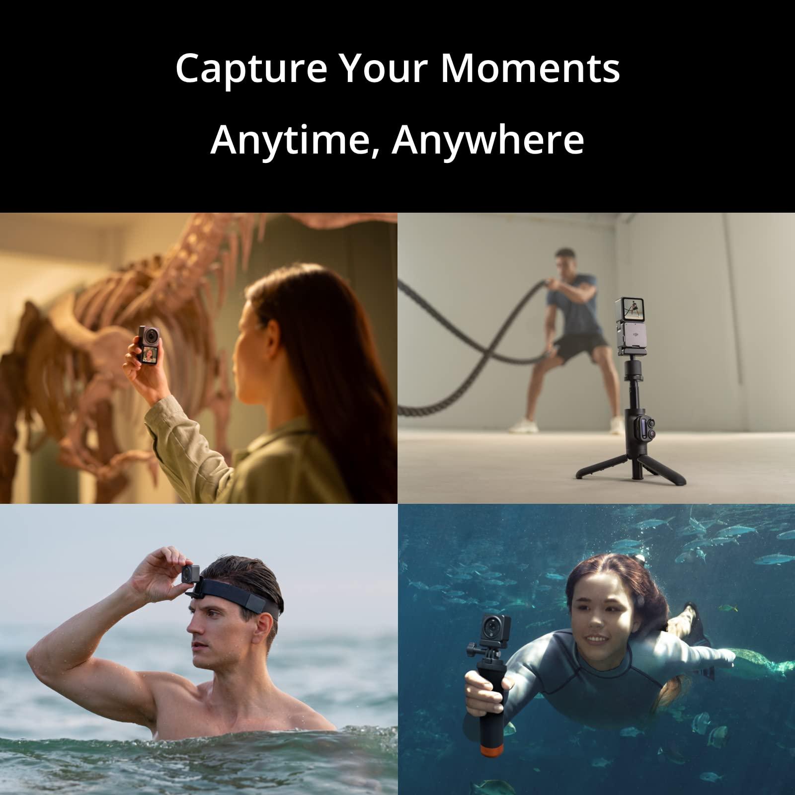 DJI Action 2 Dual Screen Combo -12Mp Digital Zoom Action Camera with Front Touchscreen, 4K Recording Upto 120 Fps& 155° Fov, Portable& Wearable,10M Waterproof,Black - Triveni World