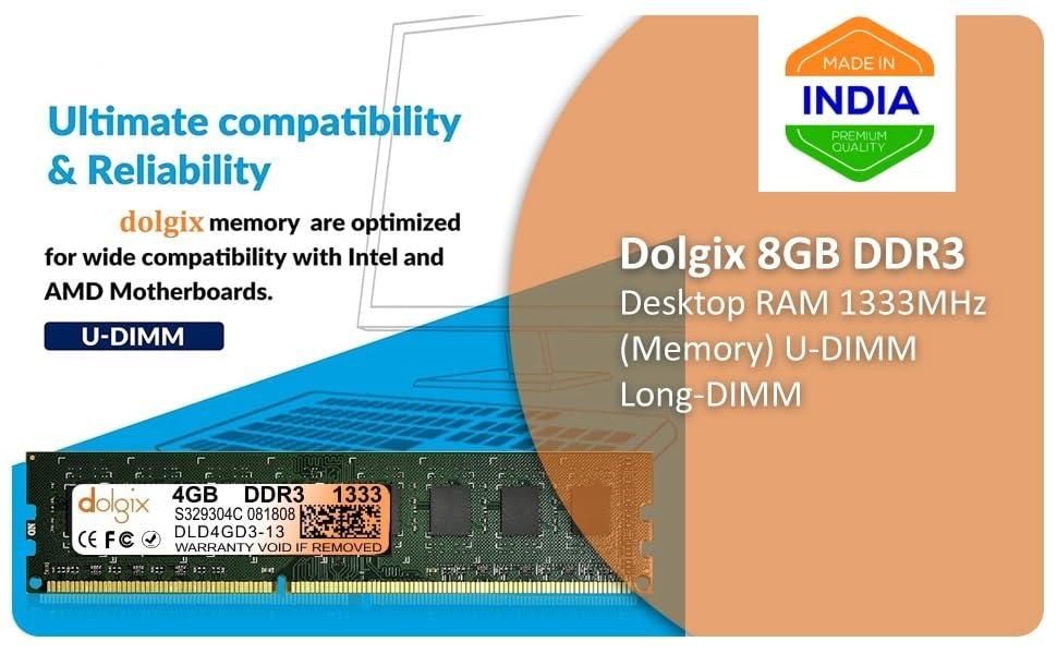 Dolgix Memory - 4GB DDR3 1333MHz (16 chip) Desktop Ram - Triveni World