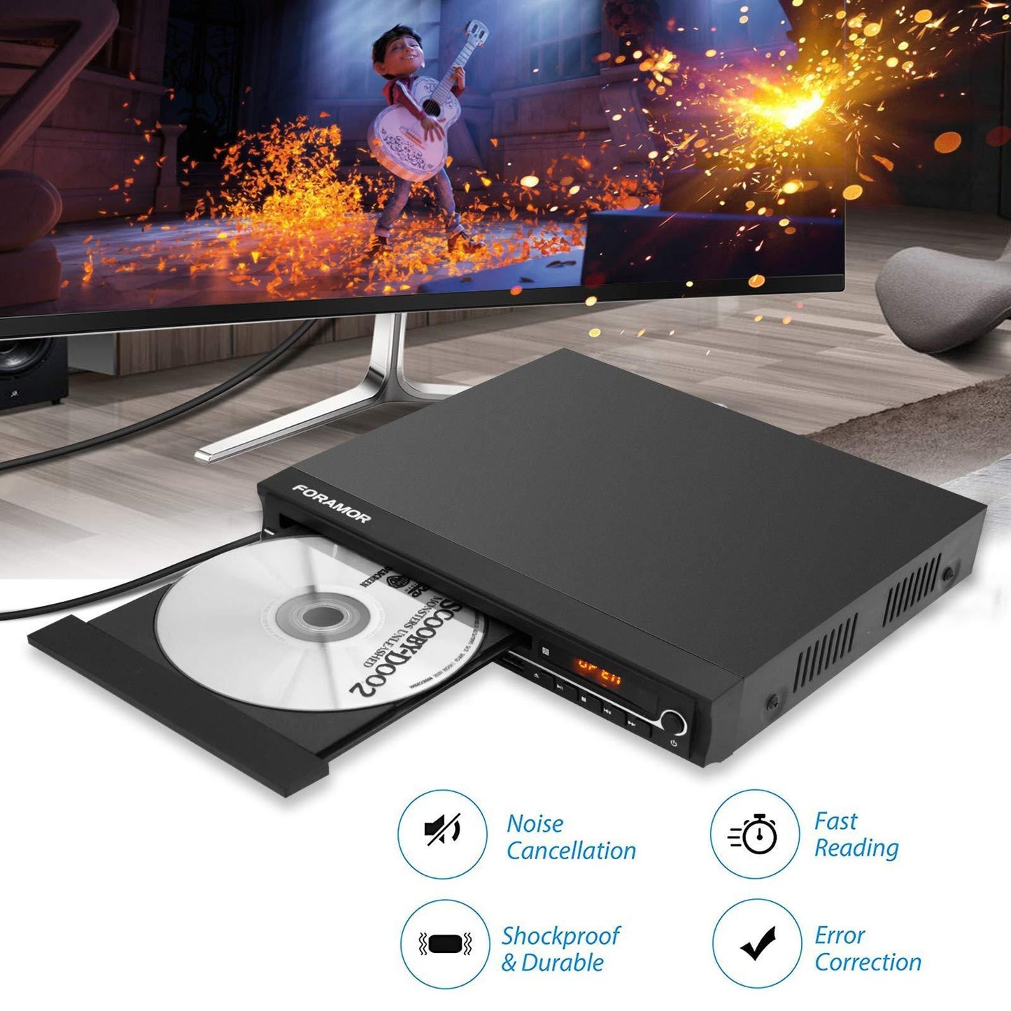 DVD Player,Foramor HDMI DVD Player for TV Support 1080P Full HD with HDMI Cable Remote Control USB Input Region Free HDMI Home DVD Players - Triveni World