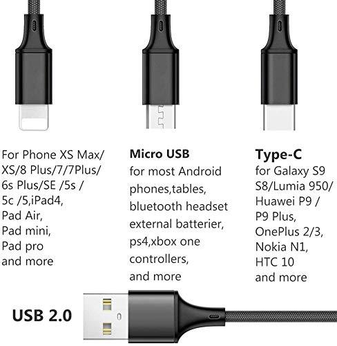 Dyazo 4.8 Amp (2.4 & 2.4 Amp) Dual Port Fast USB Car Charger Compatible W/iPhone Xr/Xs/Max/X/8/7/Plus,Ipad Pro/Air 2/Mini,Galaxy,Lg,HTC & All Other Cellular Phones W/Free 3In1 Cable-Carbon Black - Triveni World