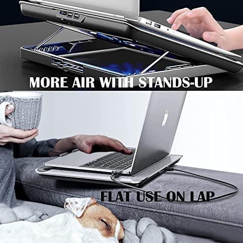 Dyazo Aluminum Laptop Cooling pad | Laptop Stand with Fan | Notebook Cooler | Cooling Fan with Height Settings Compatible for MacBook, Lenovo, Hp & Other laptops upto15.6 Inches (Silver) - Triveni World