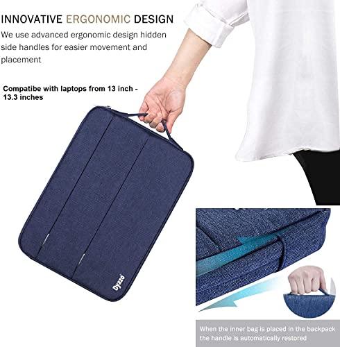 Dyazo Laptop Sleeve Compatible for 13" / 13.3 Inch Notebook Compatible with MacBook Pro/Air & all Notebooks with 2 front Accessory Pocket with handle (Blue) - Triveni World