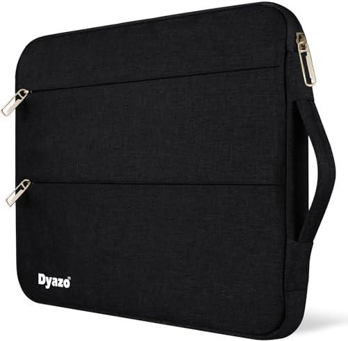 Dyazo Water Resistant 14.1 Inch Laptop Sleeves Case Cover With Handle & 2 Front Accessories Pocket Compatible For Mac book Pro, Lenovo, Hp, Mi, Dell & Other Notebooks Up to 14 Inches (Black) - Triveni World