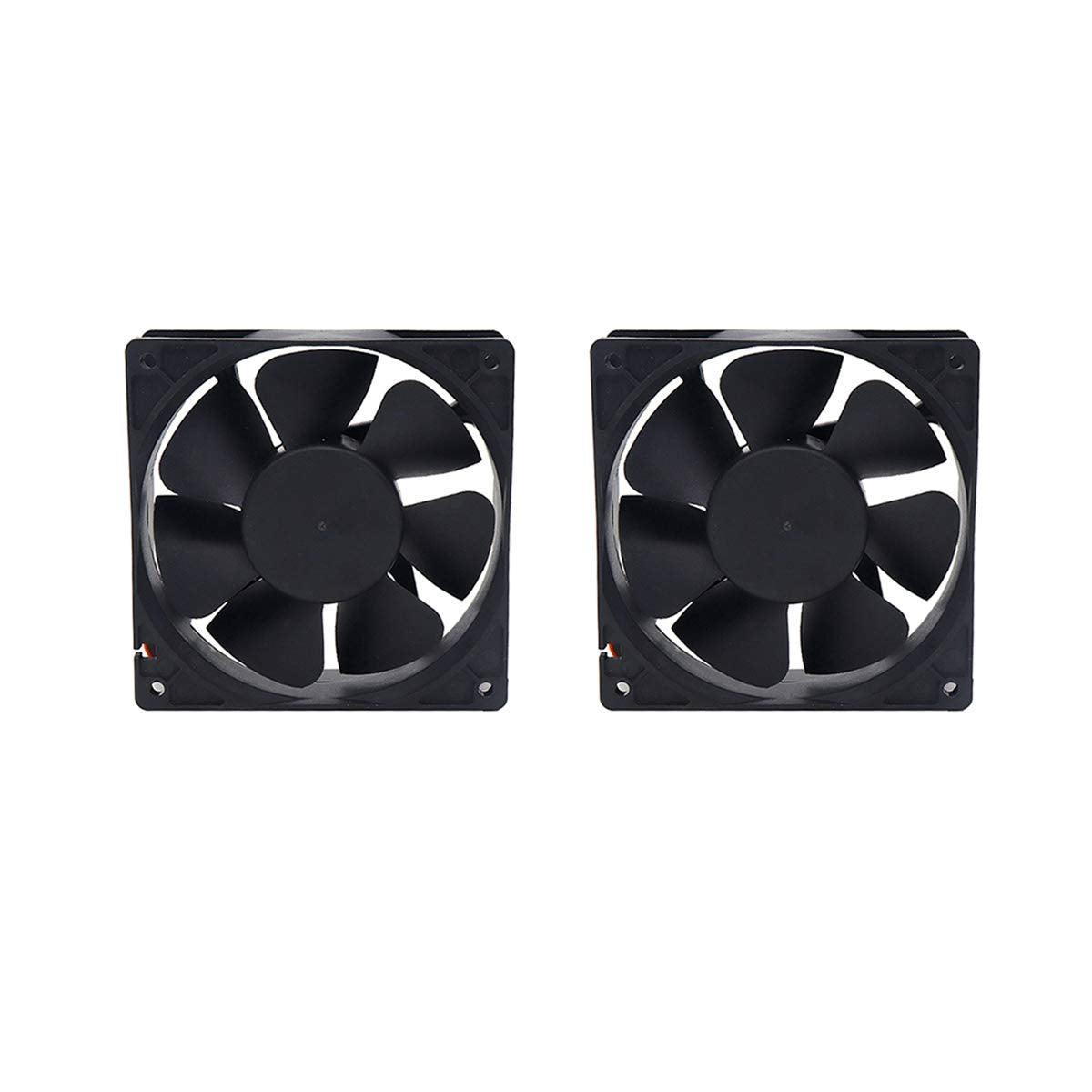 Electronic Spices 12v Brushless 3Inch DC Cooling Fan for Pc Case,CPU Cooler, 2pcs, Black (80X80) mm - Triveni World