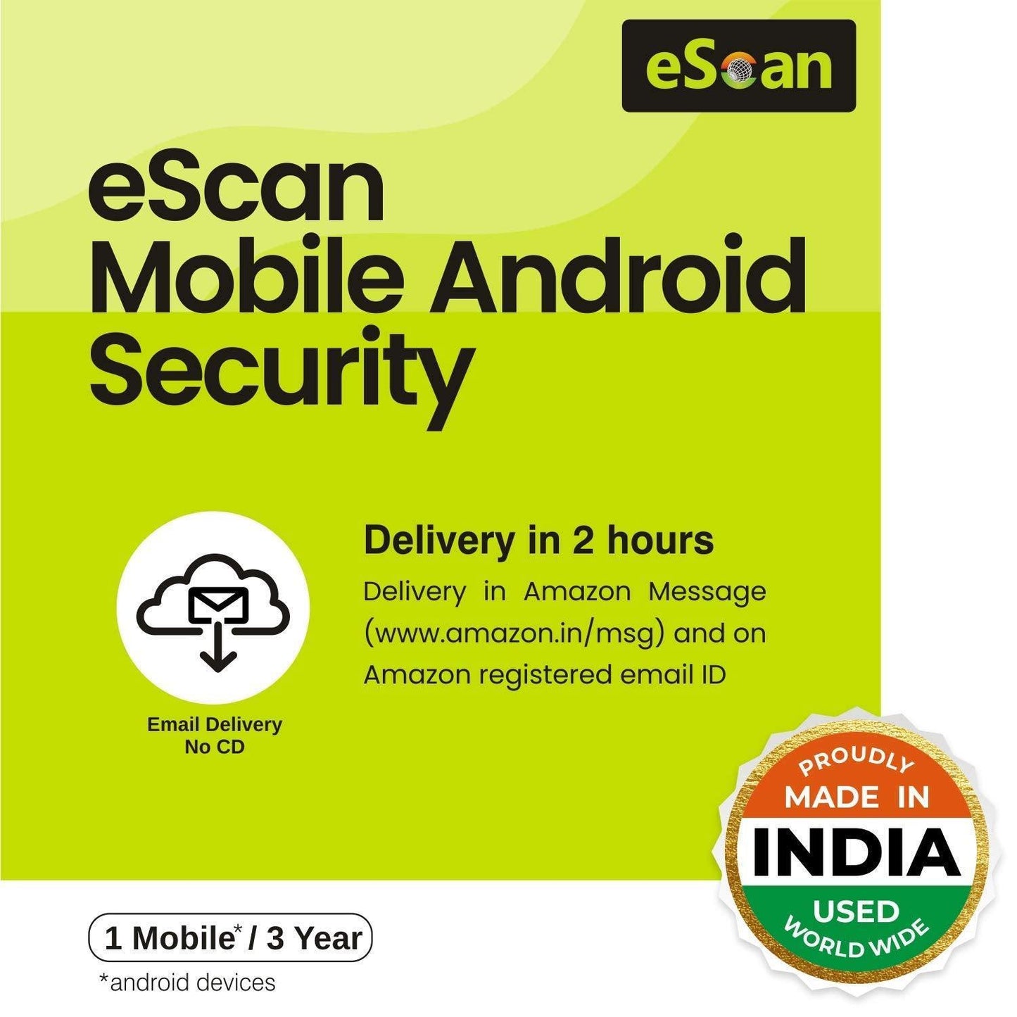 eScan 1 User 3 Years Mobile Android Security (Email Delivery - No CD) - Triveni World