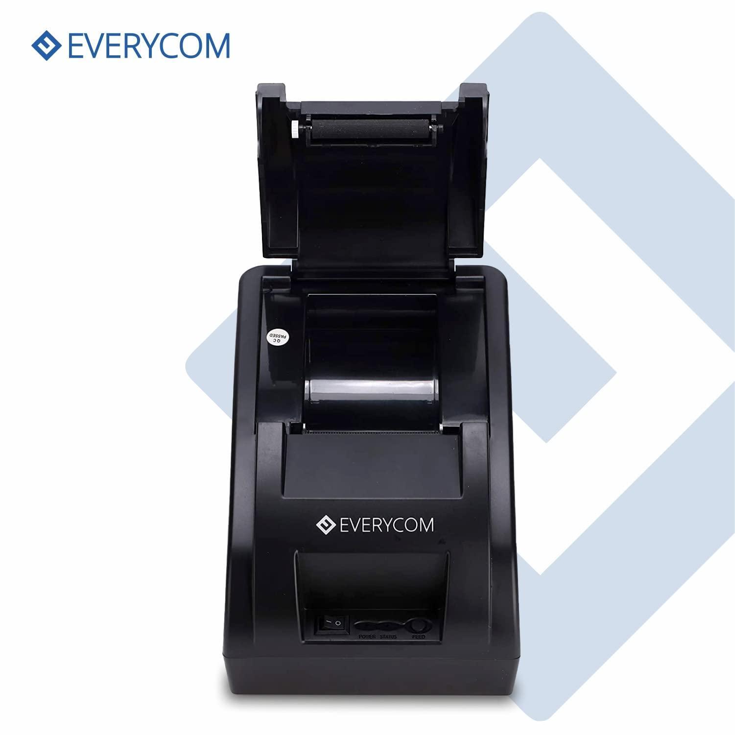 Everycom EC-58 58mm (2 Inches) Direct Thermal Printer- Monochrome Desktop (1 Year Warranty) (USB + Bluetooth) - Triveni World