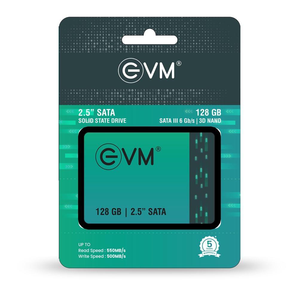 EVM 128GB 2.5 Inch SATA Internal SSD - Read: 550MB/s & Write: 500MB/s - SATA Solid-State Drive - 5Years Warranty (EVM25/128GB) - Triveni World