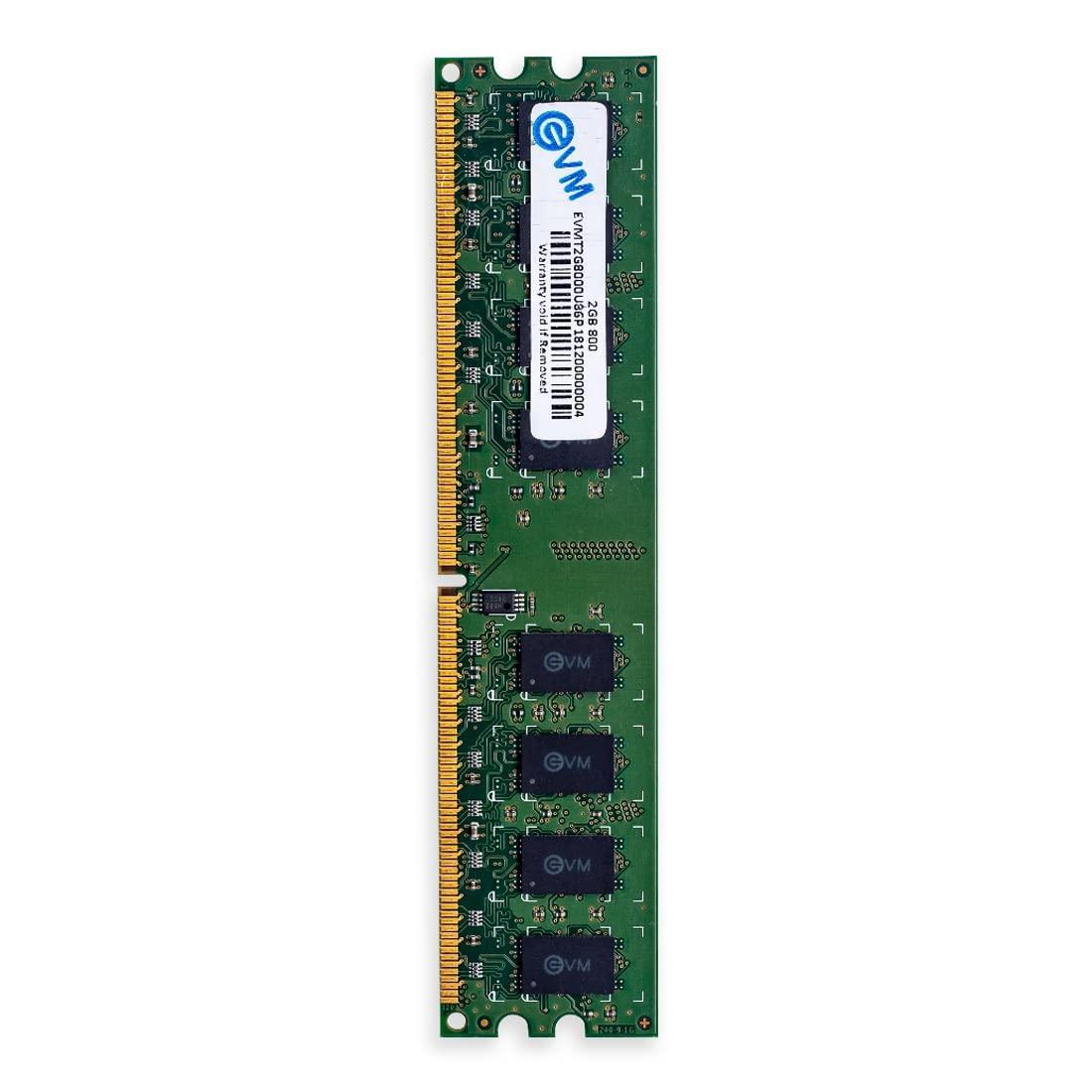 EVM 2GB DDR2 Desktop RAM Long 800MHz DIMM Memory - Experience Faster and Reliable Computing with 10 Year Warranty (EVMT2G8000U86P) - Triveni World