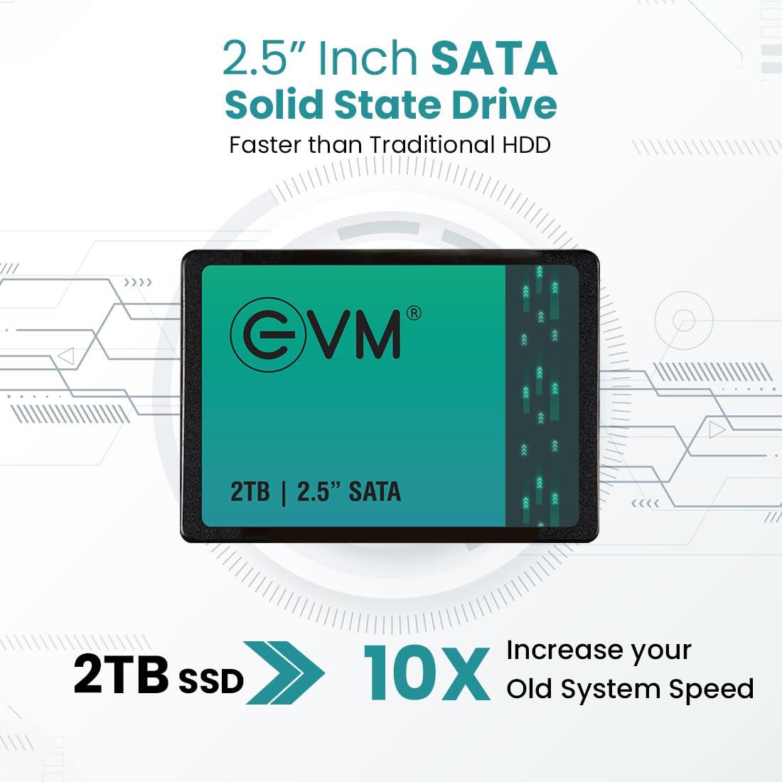 EVM 2TB 2.5 Inch SATA Internal SSD - Read: 550MB/s & Write: 500MB/s - SATA Solid-State Drive - 5Years Warranty (EVM25/2TB) - Triveni World