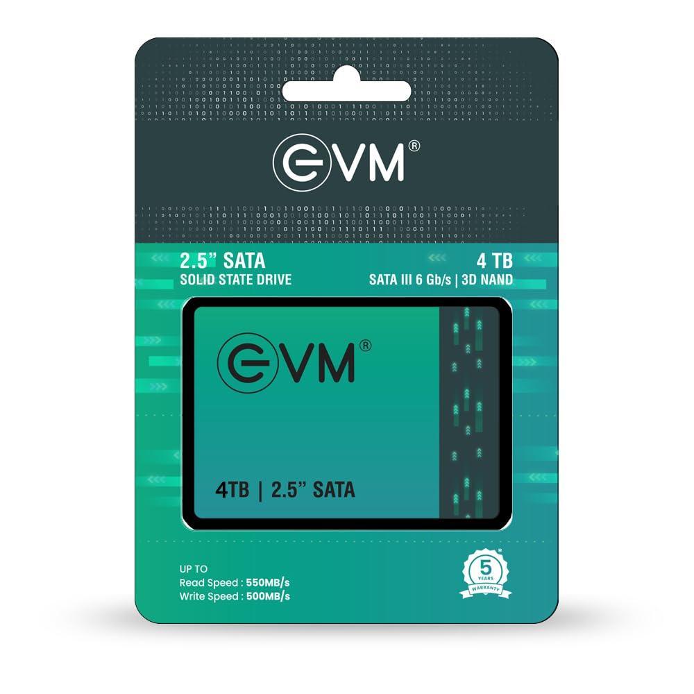 EVM 4TB 2.5 Inch SATA Internal SSD - Read: 550MB/s & Write: 500MB/s - SATA Solid-State Drive - 5Years Warranty (EVM25/4TB) - Triveni World