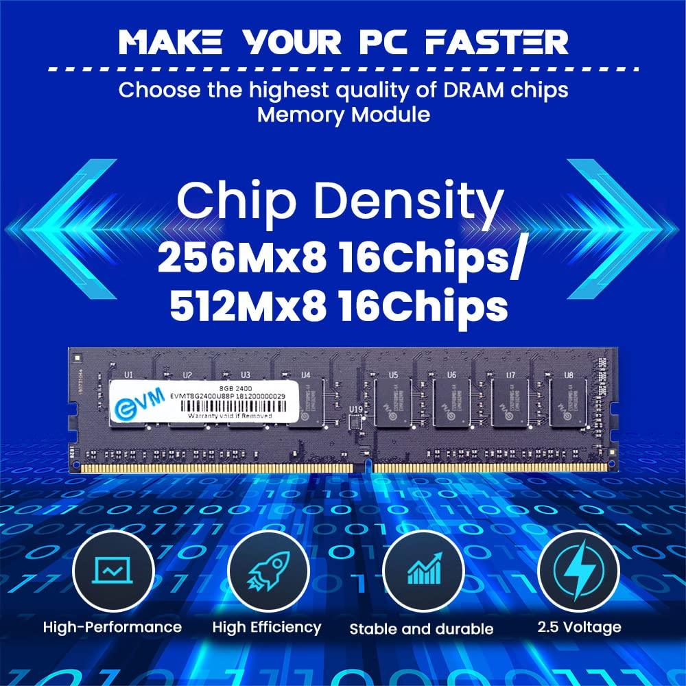 EVM 8GB DDR4 Desktop RAM 2400MHz Long-DIMM - Update Your Desktop's Performance with 10-Year Warranty - (EVMT8G2400U88P) - Triveni World