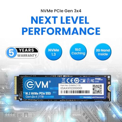 EVM M.2 NVMe (2280) 1TB Internal SSD - 2500MB/s Read - PCIe Interface Gen 3x4-4X Faster Than SATA SSD- 5 Year Warranty (EVMNV/1TB) - Triveni World