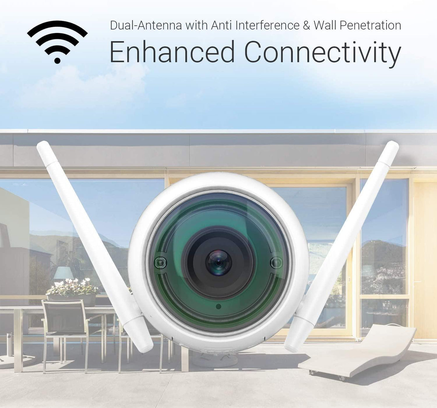 EZVIZ by Hikvision|WiFi Outdoor Security Camera to Secure Your Property with FullHD 1080p Resolution|Night Vision|IP66 Water & Dust Protection|Built in MicroSD Card Upto 256GB, White(C3WN) - Triveni World